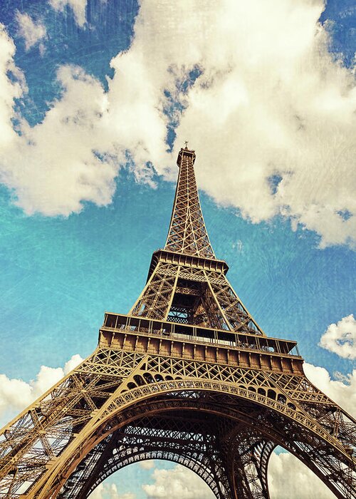 Paris Greeting Card featuring the photograph Paris Photography - Eiffel Tower Blue by Melanie Alexandra Price