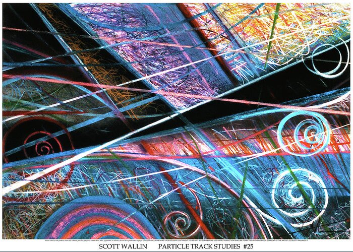 A Bright Greeting Card featuring the painting Particle Track Study Twenty-five by Scott Wallin