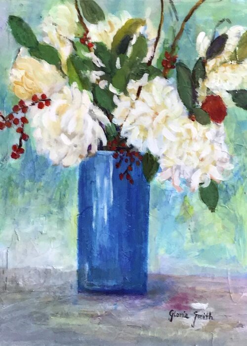 White Flowers Greeting Card featuring the painting Party Time by Gloria Smith