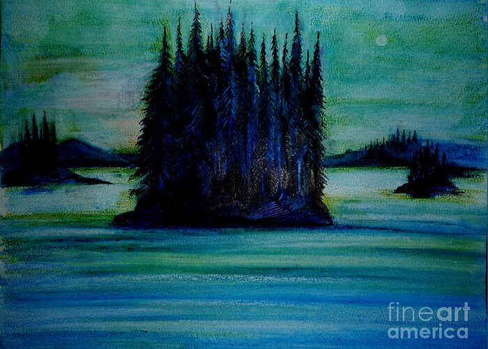 Landscape Greeting Card featuring the drawing Passing Land of British Columbia by Anna Duyunova