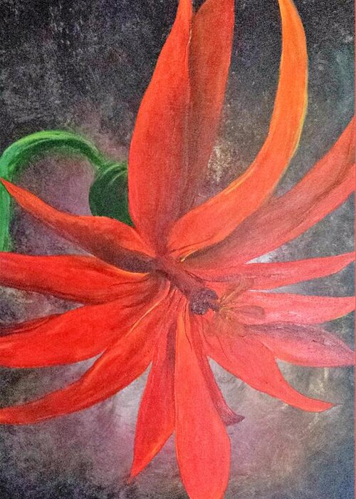 Flower Greeting Card featuring the painting Passion Flower by Sheli Paez