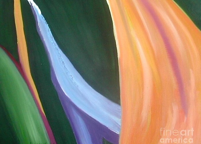 Abstract Greeting Card featuring the painting Passion Unfolding 1 by Lori Jacobus-Crawford