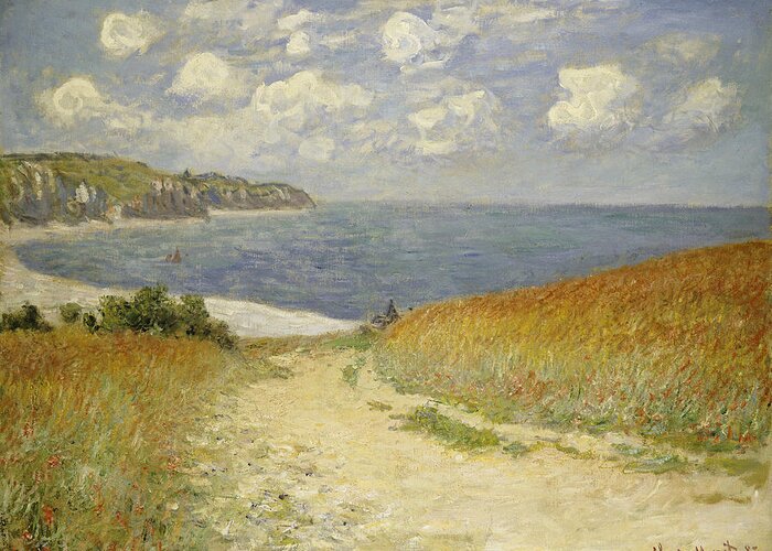 #faatoppicks Greeting Card featuring the painting Path in the Wheat at Pourville by Claude Monet