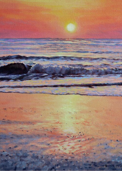 Outer Banks Greeting Card featuring the painting Pathway to Dawn - Outer Banks Sunrise by Bonnie Mason