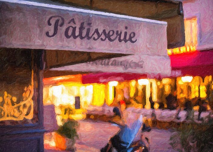 Patisserie Greeting Card featuring the digital art Patisserie - Paris Art Print by Melanie Alexandra Price