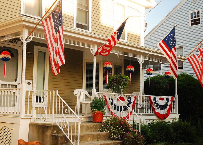 Untied Greeting Card featuring the photograph Patriotic Home by James Kirkikis