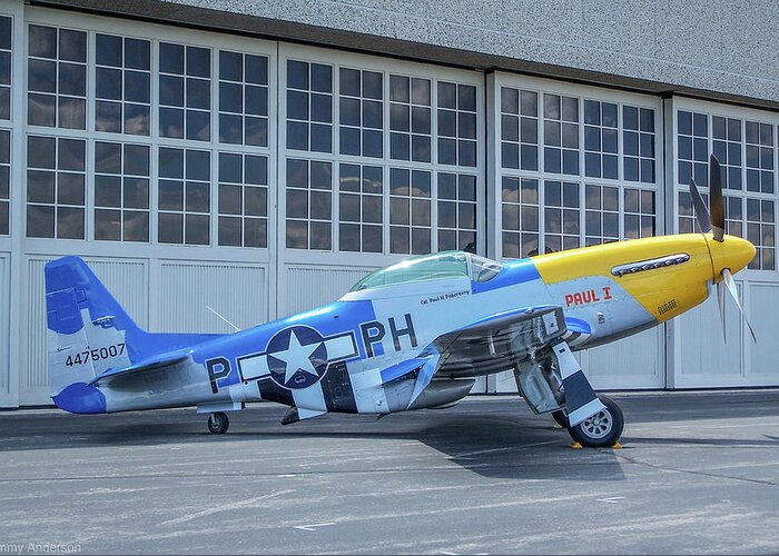 North American P-51d Mustang Greeting Card featuring the photograph Paul 1 P-51D Mustang by Tommy Anderson