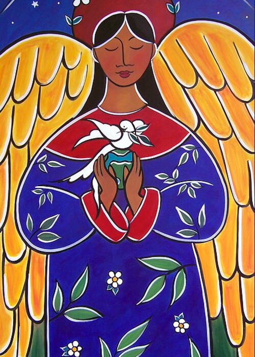 Peace Greeting Card featuring the painting Peace by Jan Oliver-Schultz