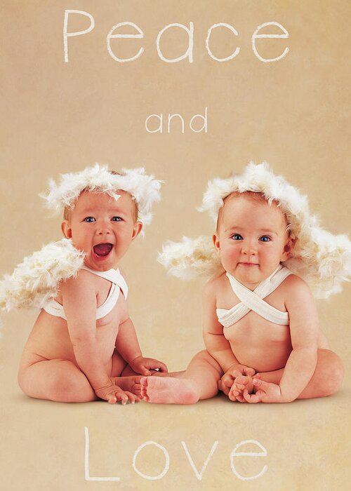 Peace Greeting Card featuring the photograph Peace and Love by Anne Geddes