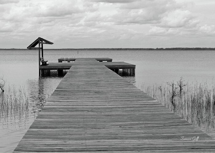Black And White Greeting Card featuring the photograph Peace and Serenity II-black and white by Suzanne Gaff