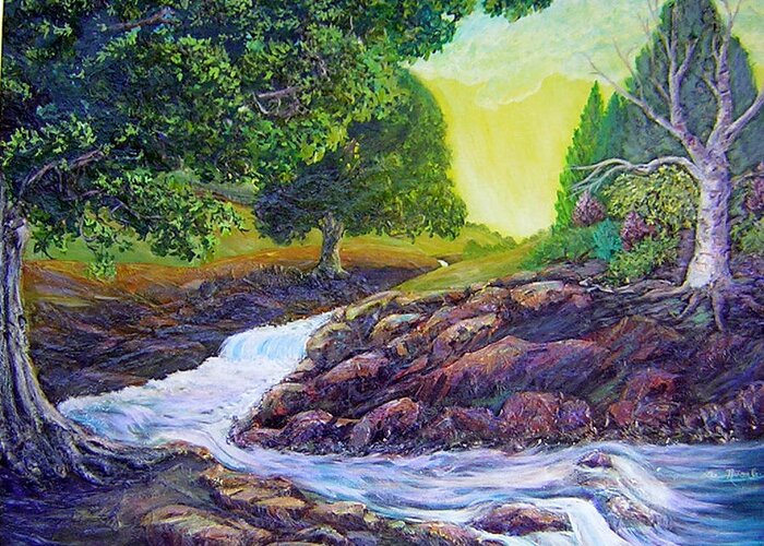 Lee Greeting Card featuring the painting Peace Of Day by Lee Nixon