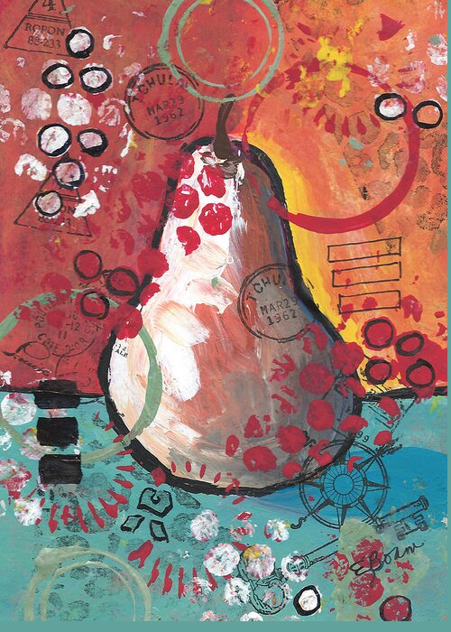 Pear Greeting Card featuring the painting Pear 9 by Elise Boam