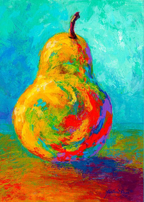Pear Greeting Card featuring the painting Pear I by Marion Rose