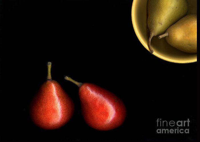 Pears Greeting Card featuring the photograph Pears and Bowl by Christian Slanec