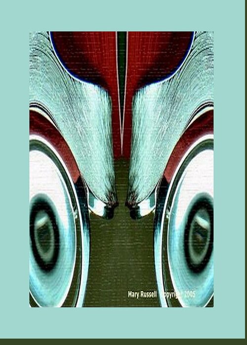 Peering Greeting Card featuring the digital art Peering eyes by Mary Russell