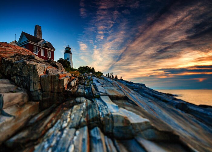 Pemaquid Point Lighthouse Greeting Card featuring the photograph Pemaquid Sunrise by Rick Berk