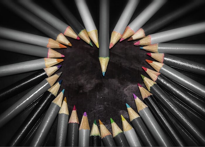 Pencil Greeting Card featuring the photograph Pencil Heart by Martin Newman