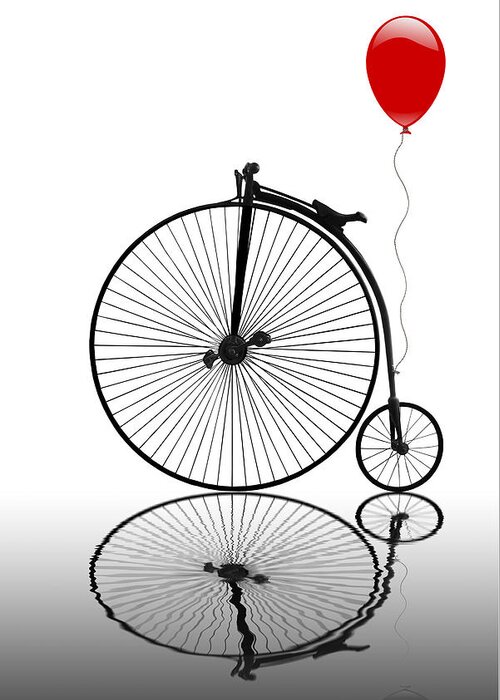 Penny Farthing Greeting Card featuring the photograph Penny Farthing Reflections by Gill Billington