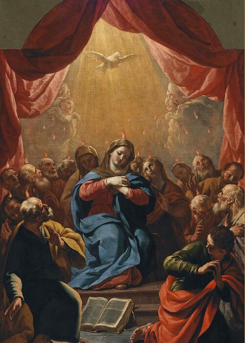 Antonio Palomino Greeting Card featuring the painting Pentecost by Antonio Palomino
