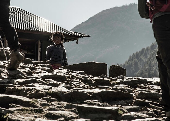 Nepal Greeting Card featuring the photograph People Watching by Owen Weber