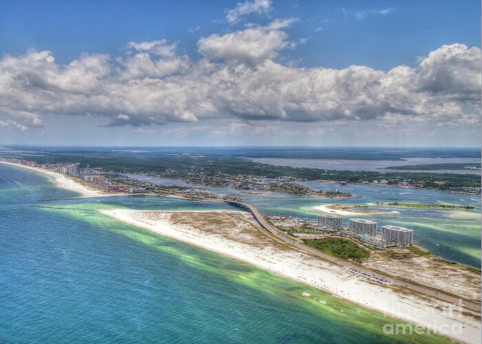 Orange Beach Greeting Card featuring the photograph Perdido Pass Aerial 3029 by Gulf Coast Aerials -