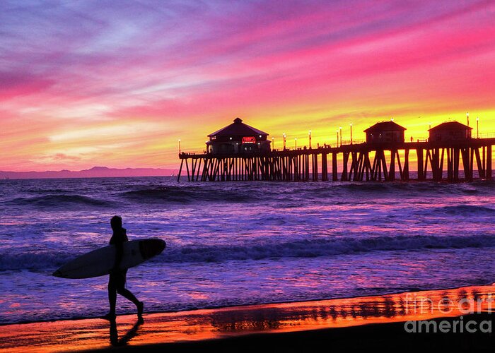 Advertisement Greeting Card featuring the photograph Huntington Beach - A Perfect Day by Kip Krause
