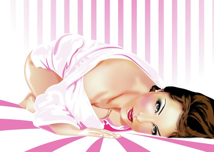 Damara Storey Greeting Card featuring the digital art Perfect in pink by Brian Gibbs