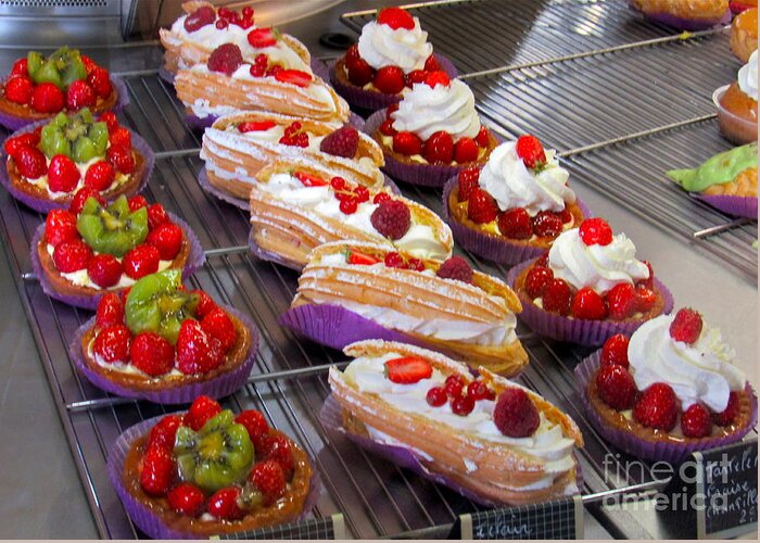 French Pastries Greeting Card featuring the photograph Perfect Pastries by Barbara Plattenburg