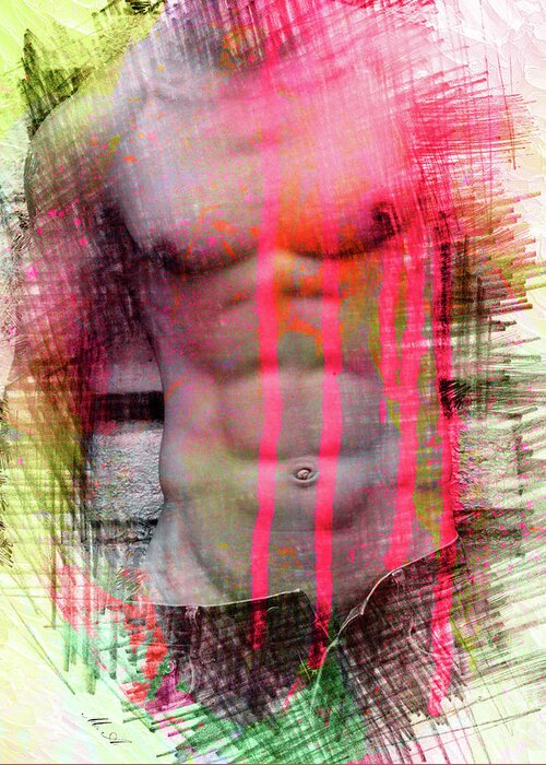 Male Nude Greeting Card featuring the mixed media Perfection 2 by Mark Ashkenazi