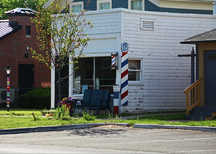 Barbershop Greeting Card featuring the photograph Perrysburg Barbershop by Michiale Schneider