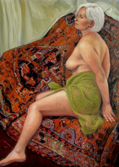 Realism Greeting Card featuring the painting Persian Rug 3 by Donelli DiMaria