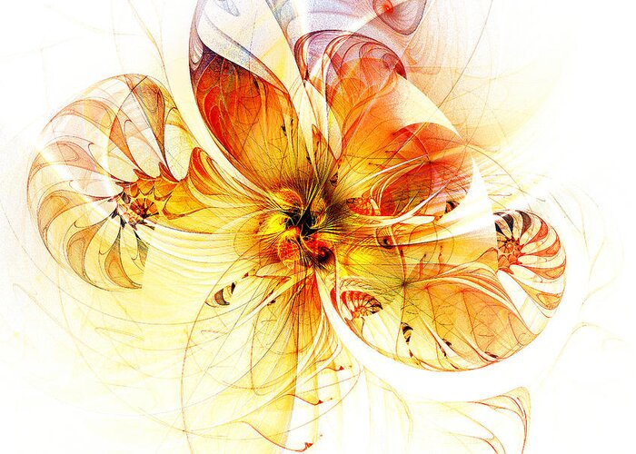 Digital Art Greeting Card featuring the digital art Petals of Gold by Amanda Moore