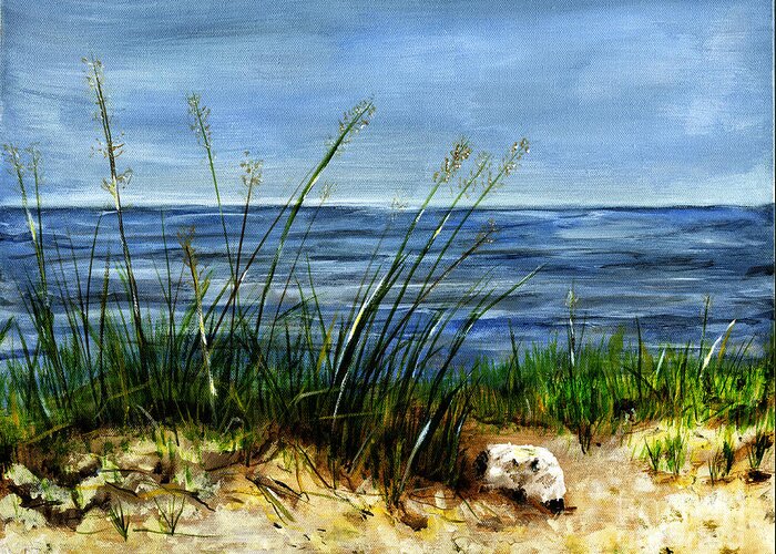 Acrylic Painting Greeting Card featuring the photograph Petoskey Park Dunes 2 by Timothy Hacker