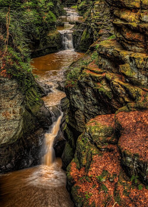 Pewits Nest Greeting Card featuring the photograph Pewits Nest Three Waterfalls by Dale Kauzlaric