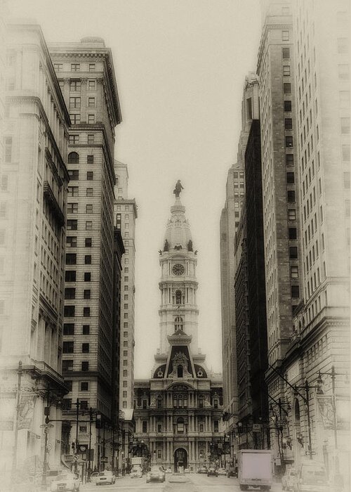 Philadelphia Greeting Card featuring the photograph Philadelphia City Hall From South Broad Street by Bill Cannon