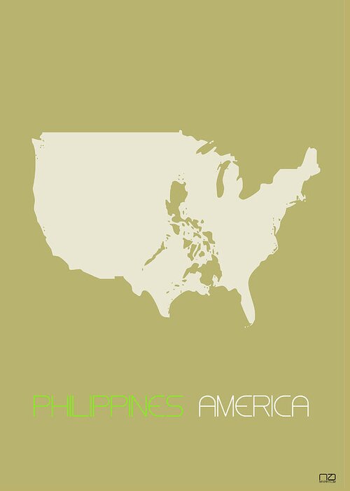Philippines Greeting Card featuring the digital art Philippines America Poster by Naxart Studio