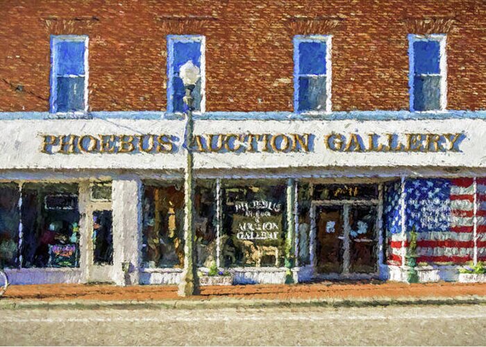 Phoebus Greeting Card featuring the photograph Phoebus Auction Gallery by Jerry Gammon