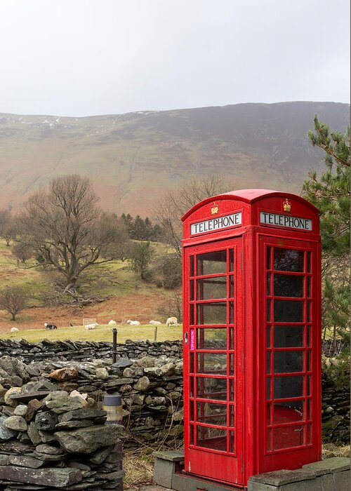 Britain Greeting Card featuring the photograph Phone box vertical by Paul Cowan
