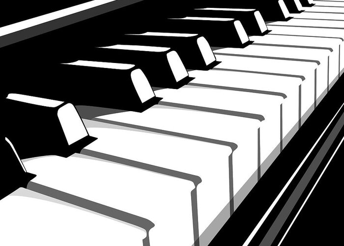 Piano Greeting Card featuring the digital art Piano Keyboard no2 by Michael Tompsett