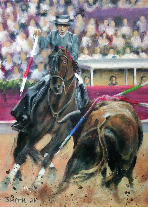 Horses Greeting Card featuring the painting Picador by Tom Smith