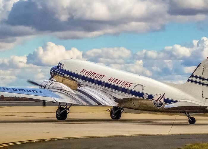 Piedmont Greeting Card featuring the photograph Piedmont DC-3 by Greg Reed