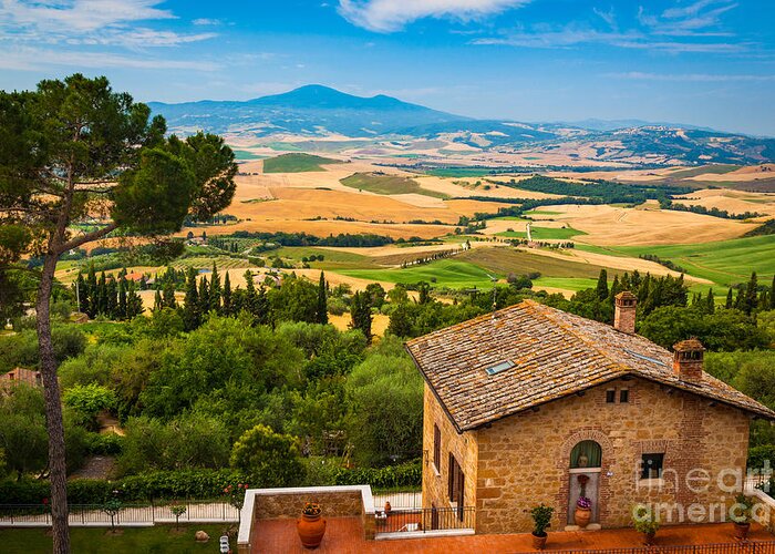 Europe Greeting Card featuring the photograph Pienza Landscape by Inge Johnsson