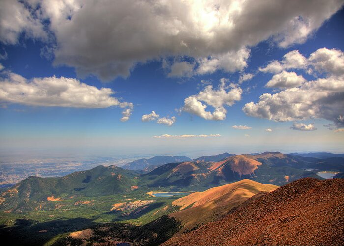 Pikes Peak Greeting Card featuring the photograph Pikes Peak Summit by Shawn Everhart