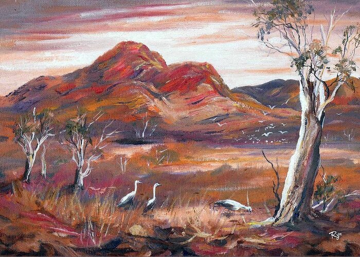 Pilbara Greeting Card featuring the painting Pilbara, outback, Western Australia, by Ryn Shell