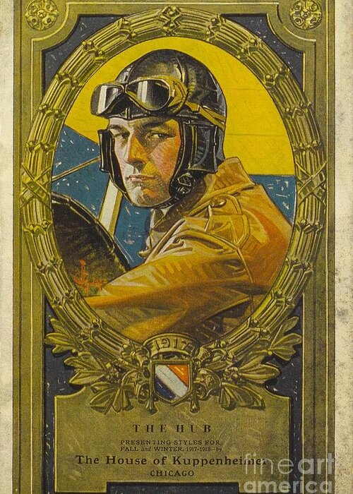 Joseph Christian Leyendecker Greeting Card featuring the painting Pilot by MotionAge Designs