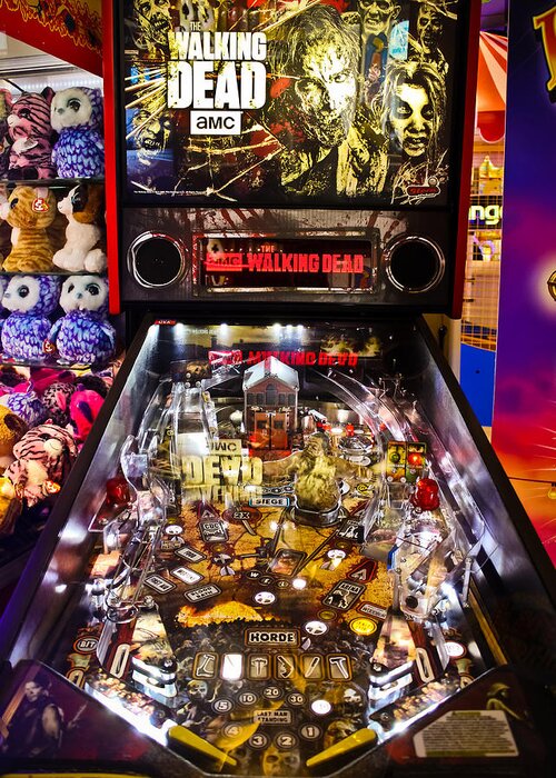 Machine Greeting Card featuring the photograph Pinball - The Walking Dead by Colleen Kammerer
