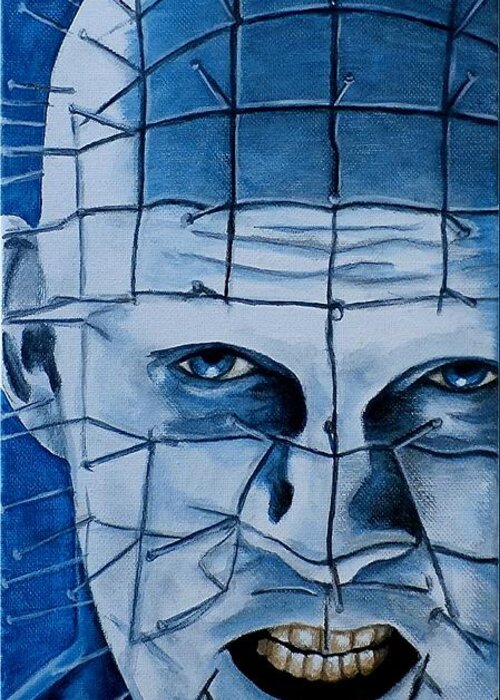 Pinhead Greeting Card featuring the painting Pinhead up close and personal by Al Molina