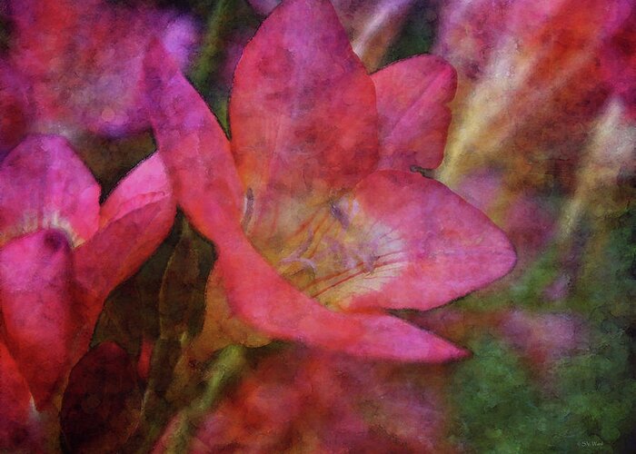 Impressionism Greeting Card featuring the photograph Pink and Yellow 9487 IDP_2 by Steven Ward