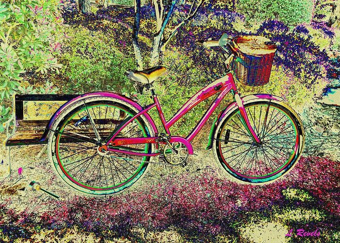 Bicycle Greeting Card featuring the photograph Pink Bicycle by Leslie Revels