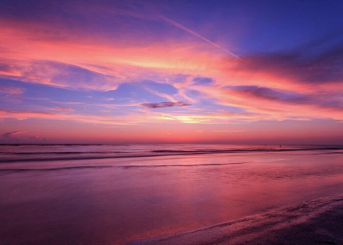 Ocean Greeting Card featuring the photograph Pink Sky and Ocean by Doug Camara